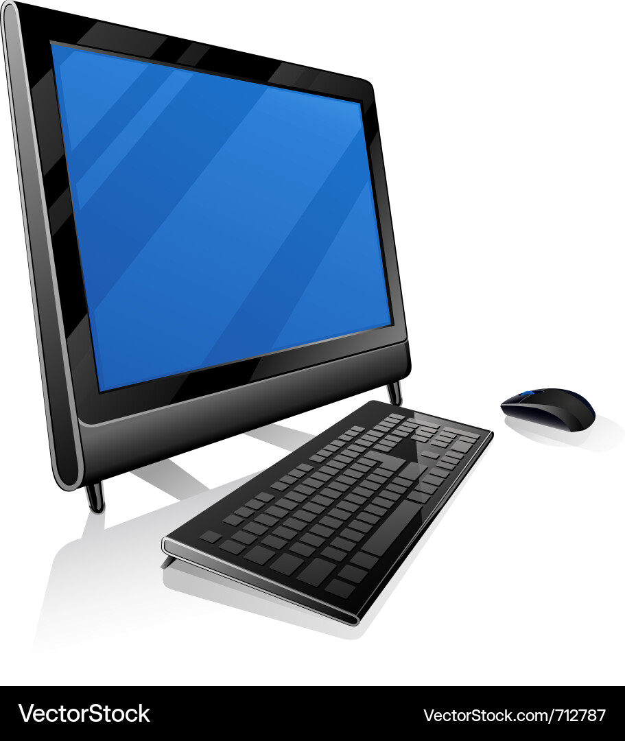 Computer Mono Image Computer monoblock Royalty Free Vector Image - VectorStock