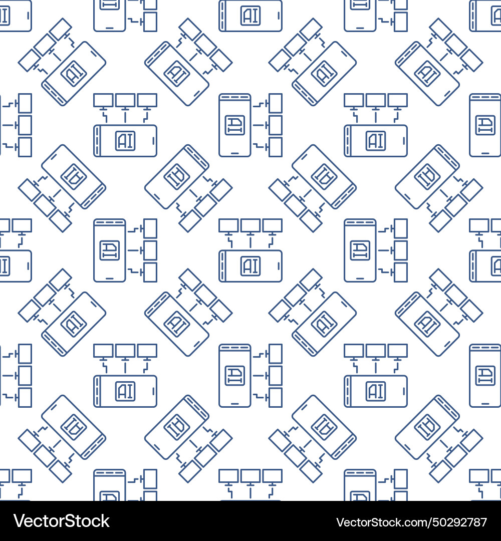 Computers with artificial intelligence smartphone Computers with artificial intelligence smartphone vector image