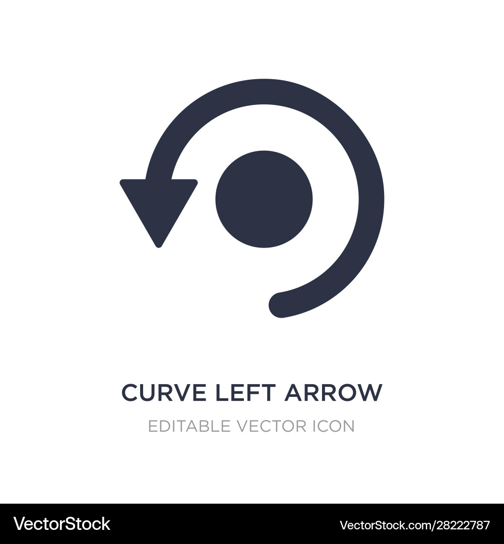 Curve left arrow icon on white background simple Curve left arrow icon on white background simple vector image