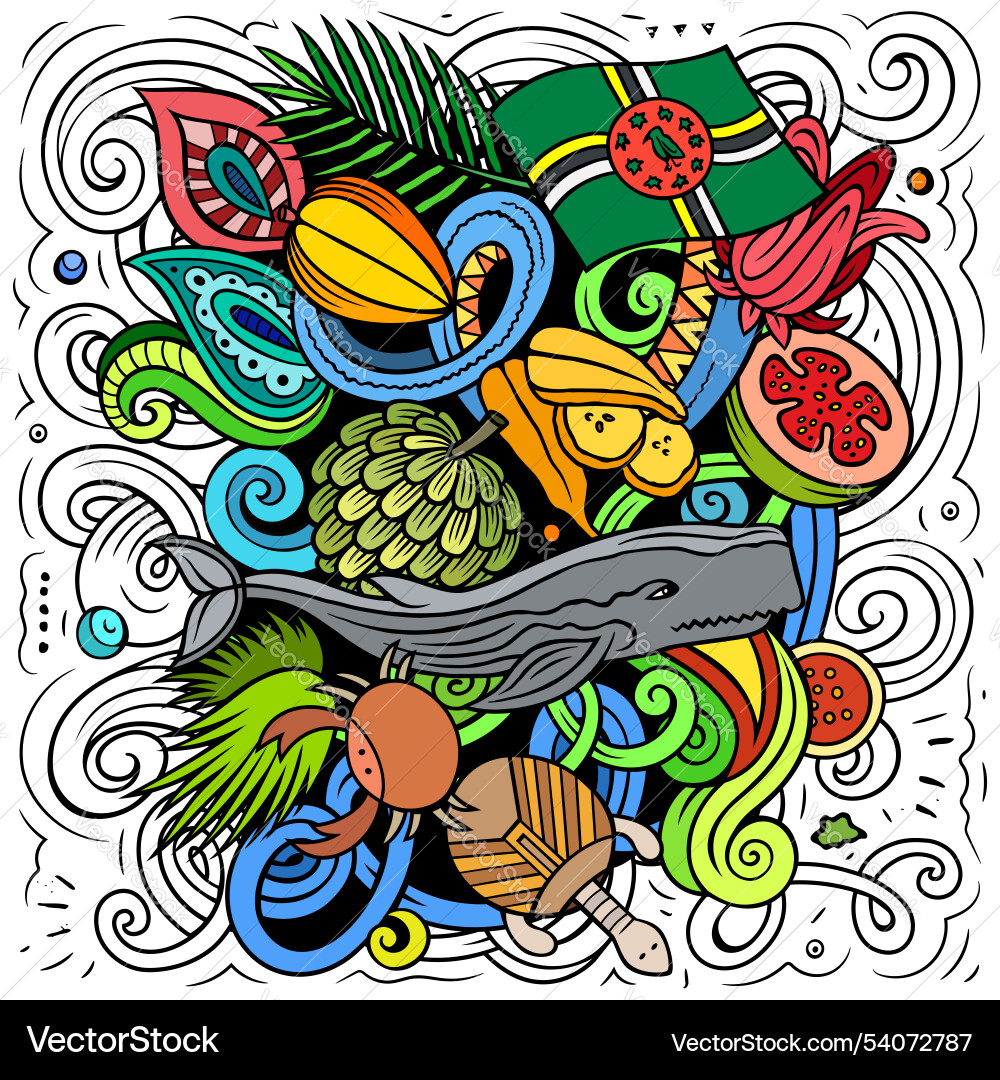 Dominica cartoon doodle funny local design Vector Image