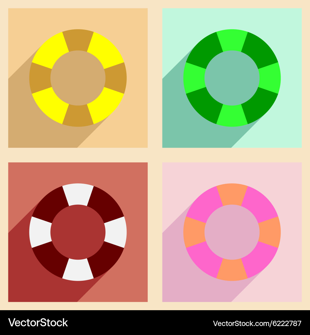 Flat with shadow concept and mobile application Vector Image