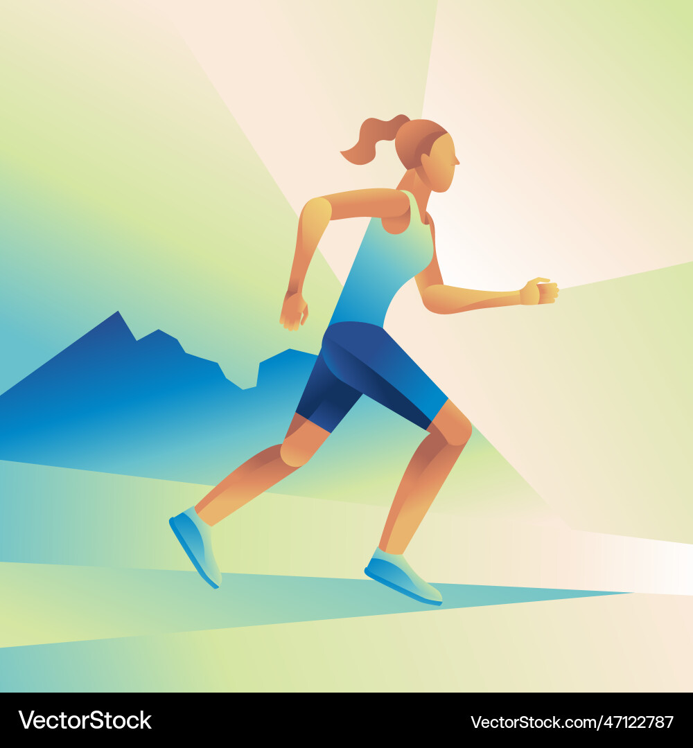 Frau Laufmarathon Konzept - Sportplakat Frau Laufmarathon Konzept - Sportplakat vektorbild
