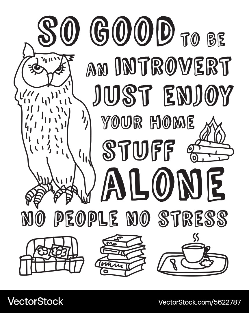 Happy Introvert Concept vector image
