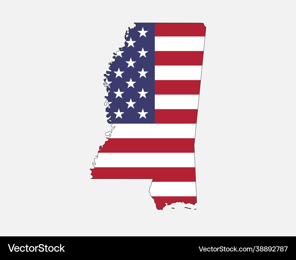 Mississippi on US Flag Map vector image