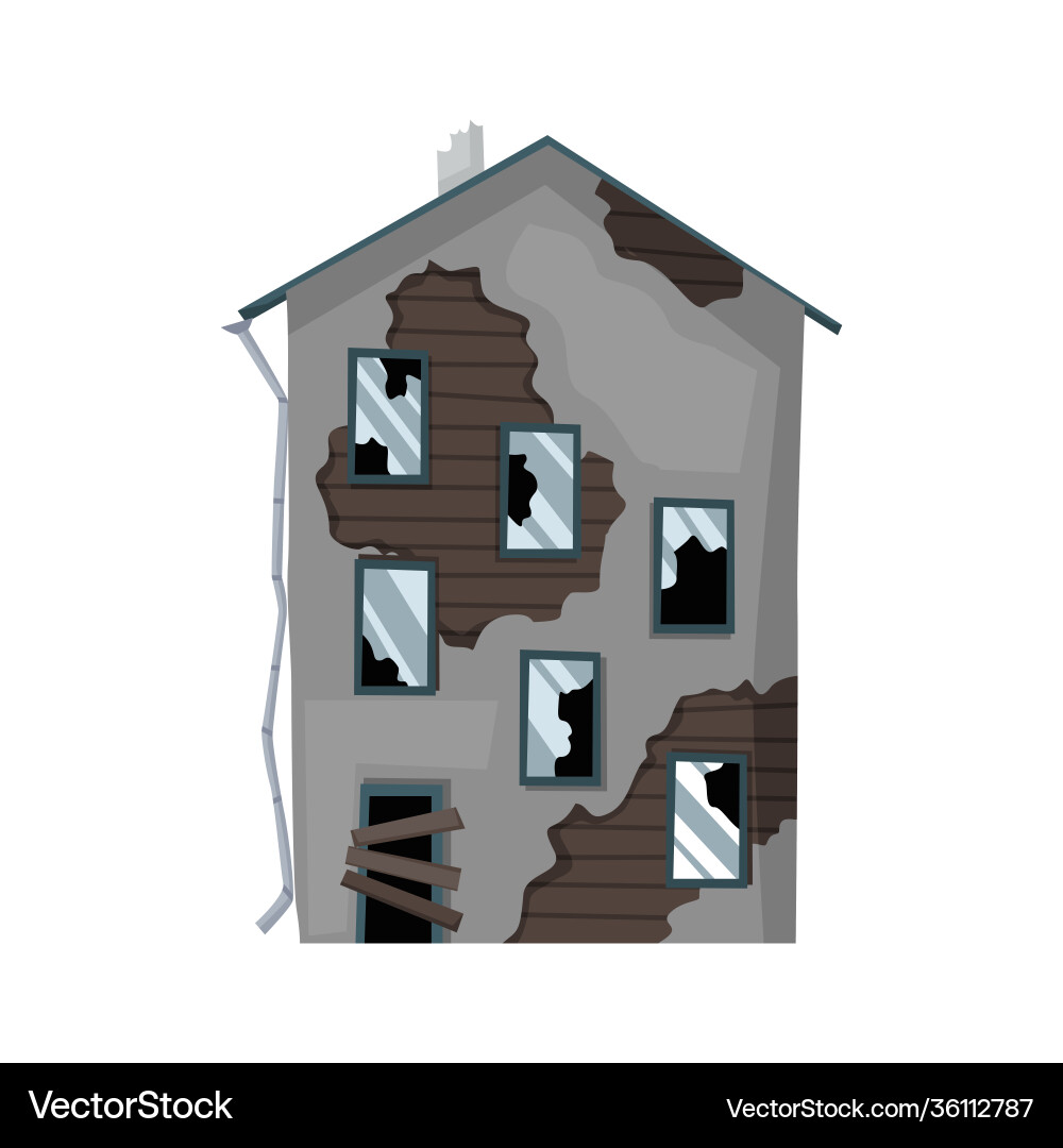 Old weathered house or dwelling abandoned home Old weathered house or dwelling abandoned home Vector Image