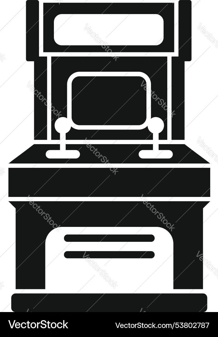 Retro arcade game machine displaying playing Retro arcade game machine displaying playing vector image