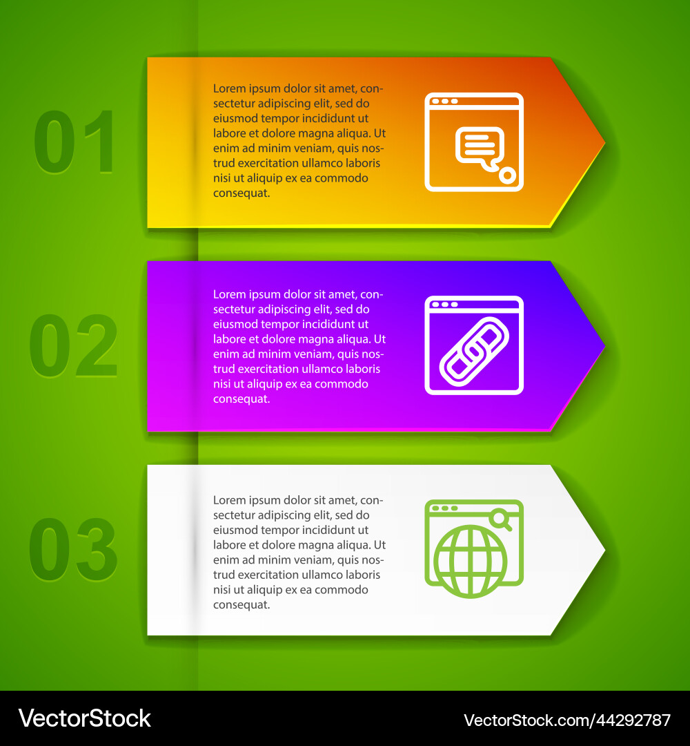 Set line new chat messages notification browser Set line new chat messages notification browser vector image