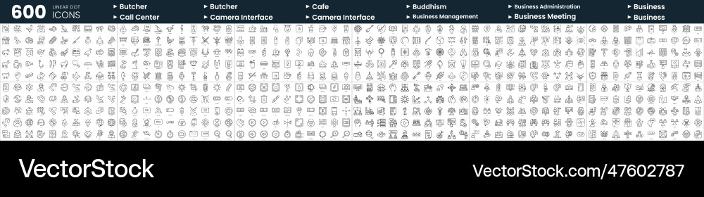 Set of 600 thin line icons in this bundle include Set of 600 thin line icons in this bundle include vector image