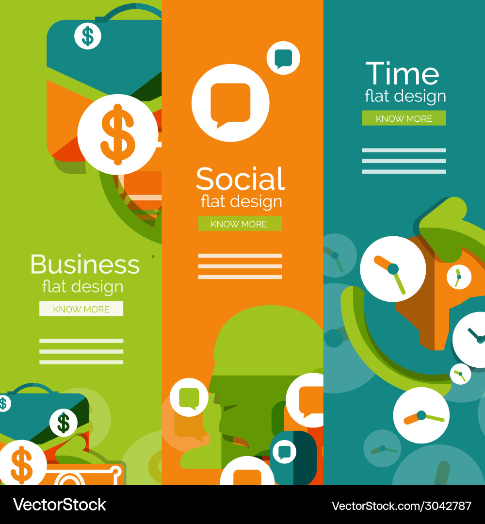 Set of flat design universal web concepts vector image