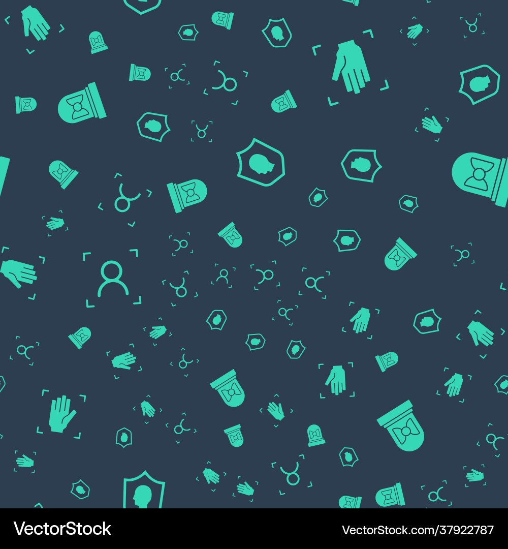 Set user protection palm print recognition face Vector Image