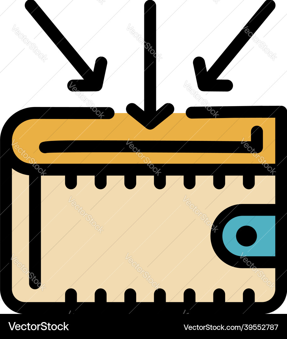 Trader wallet icon color outline Trader wallet icon color outline vector image