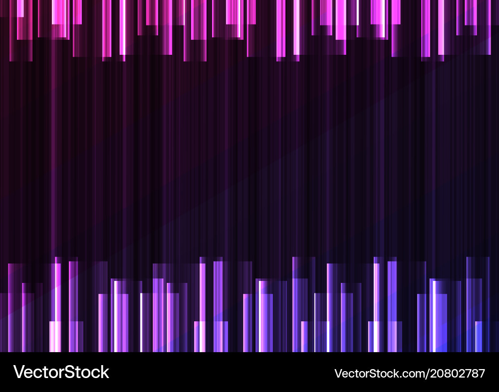 Violet frequency bar overlap in dark background Violet frequency bar overlap in dark background vector image