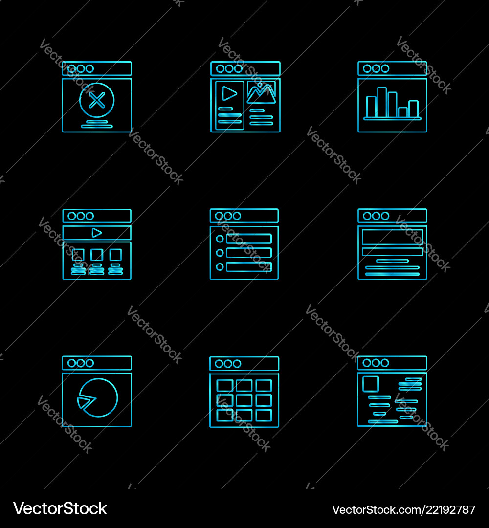 Website web user interface app eps icons Vector Image