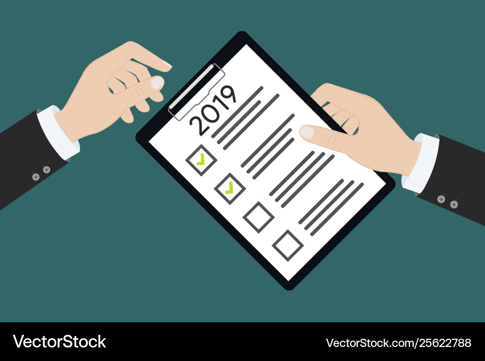 2019 new year resolution and target business 2019 new year resolution and target business vector image
