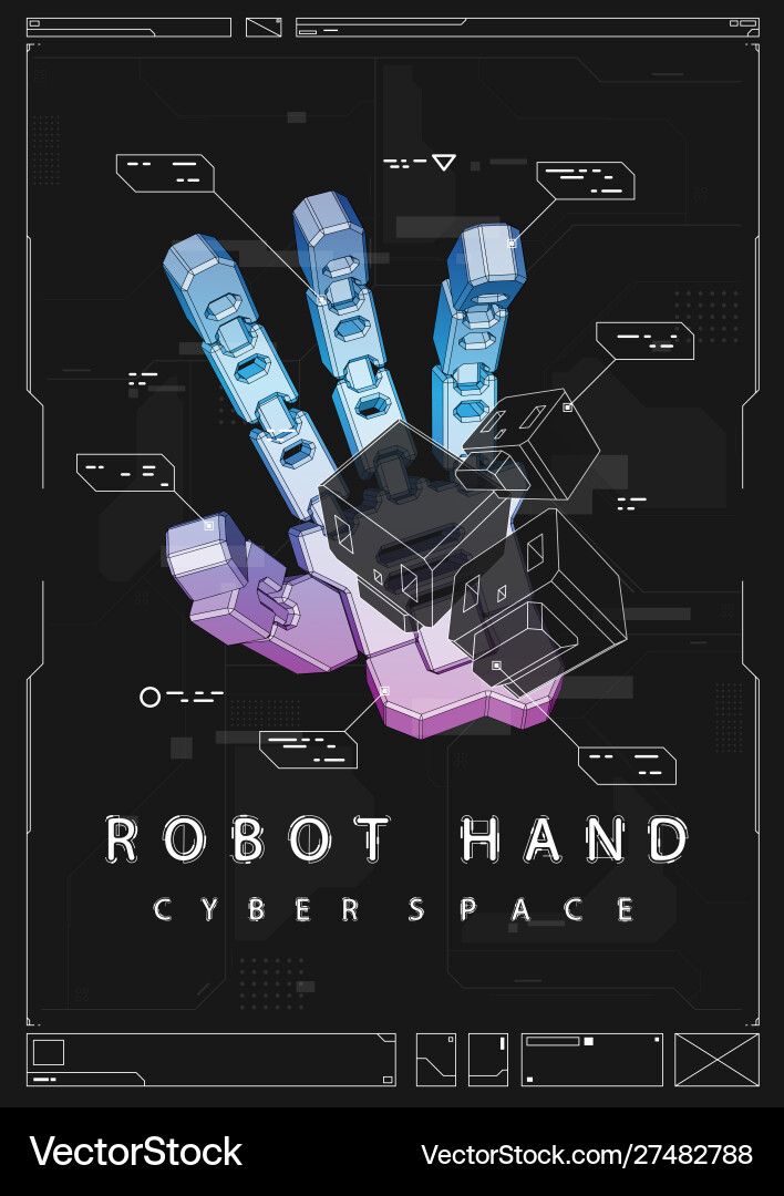 Abstract futuristic poster with robot hand Abstract futuristic poster with robot hand vector image