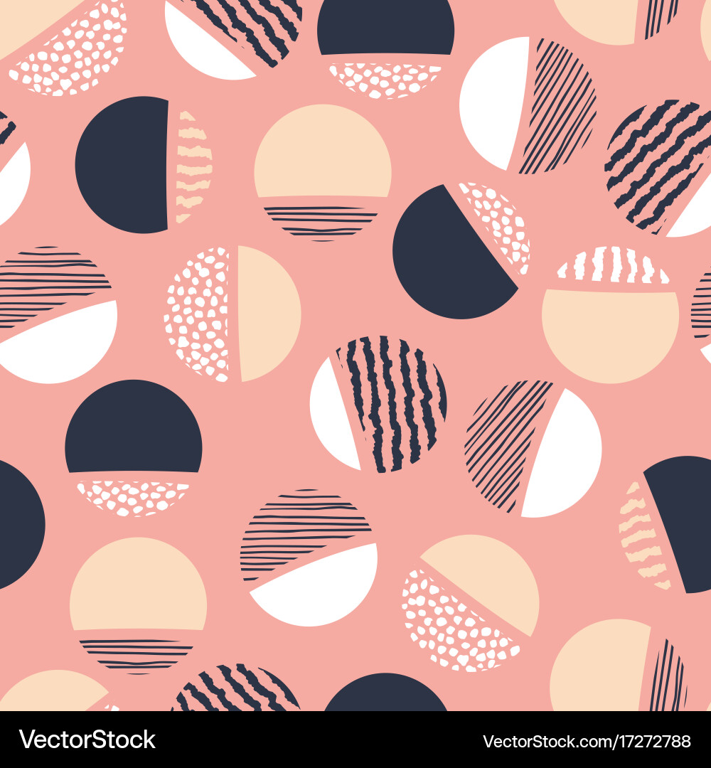 Abstract geometric seamless pattern with circles Vector Image