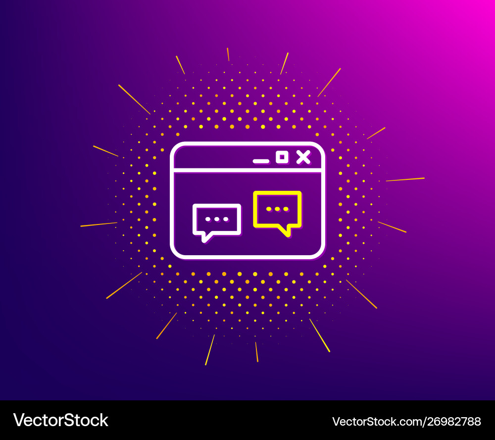 Browser window line icon chat speech bubbles Browser window line icon chat speech bubbles vector image