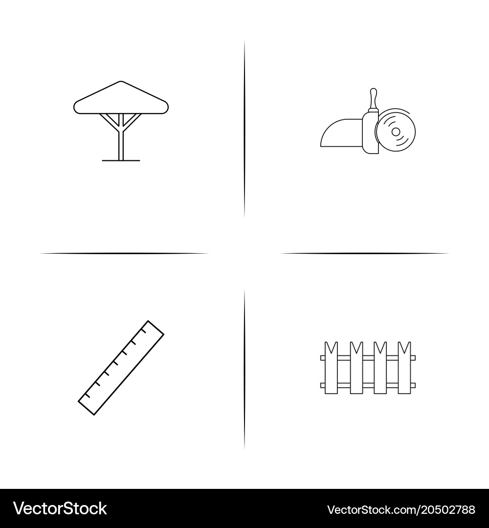 Buildings and constructions simple linear icons vector image