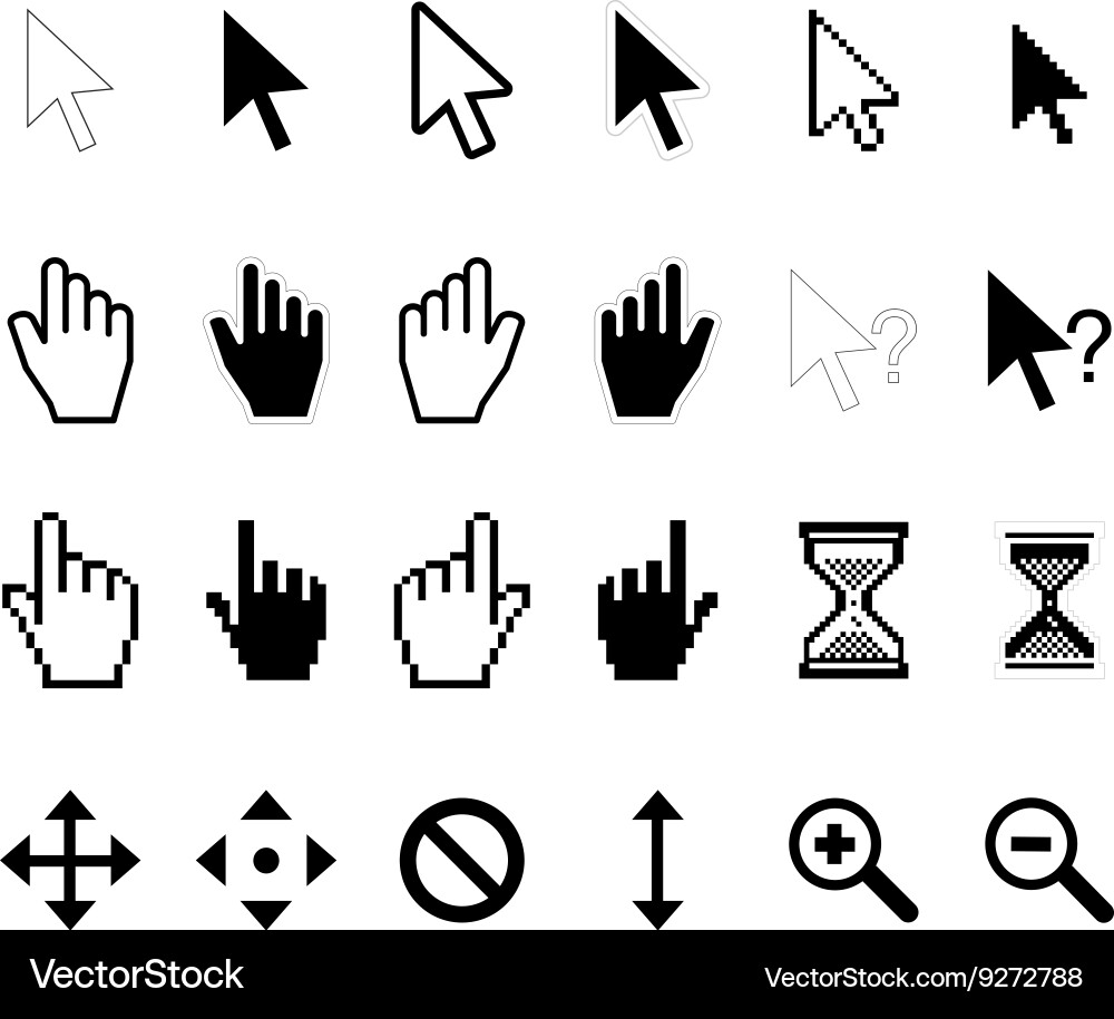 Computer Cursor Icons - Arrow Set vector image