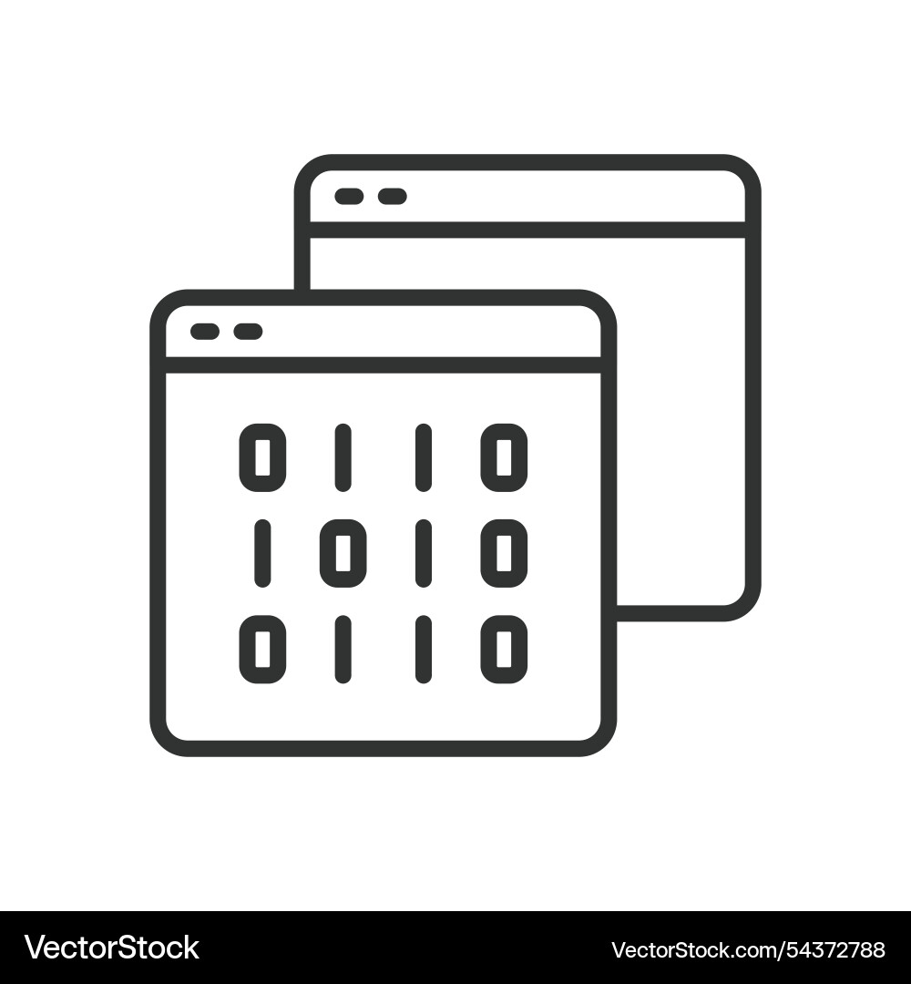 Data transfer from a web page icon in line design vector image