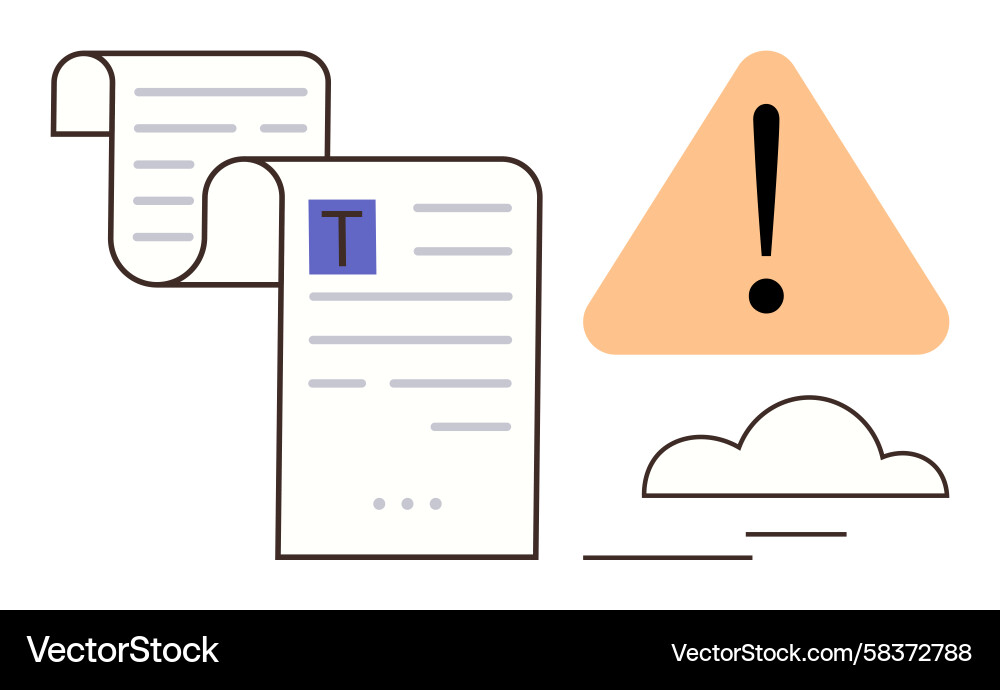 Error Notification with Cloud Alert Vector Image