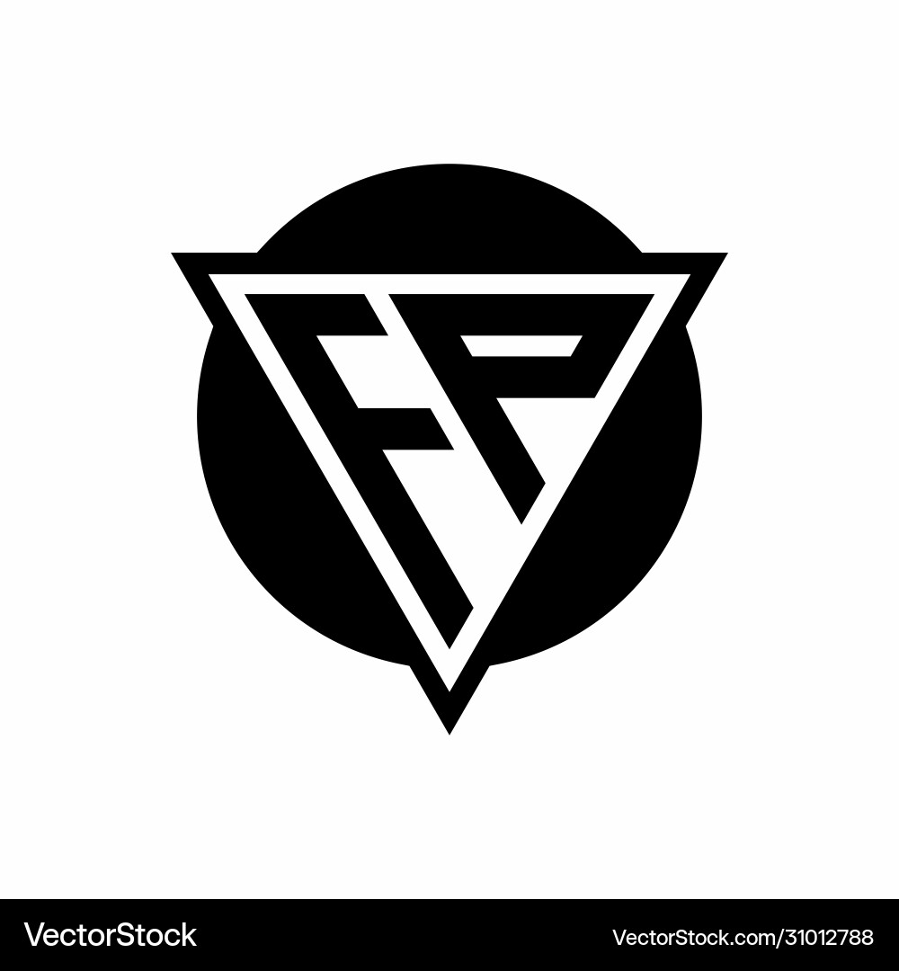 Fp logo with negative space triangle and circle vector image