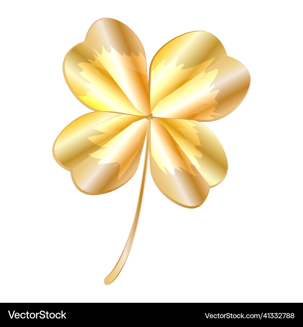 Golden clover leaf isolated on white background Golden clover leaf isolated on white background vector image
