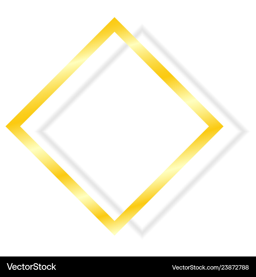 Golden frame with shadow isolated background Golden frame with shadow isolated background vector image