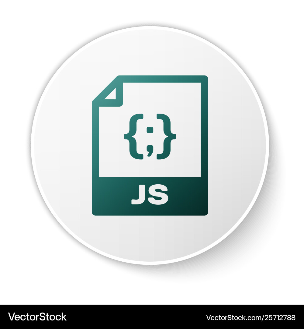 Green js file document icon download button Green js file document icon download button vector image