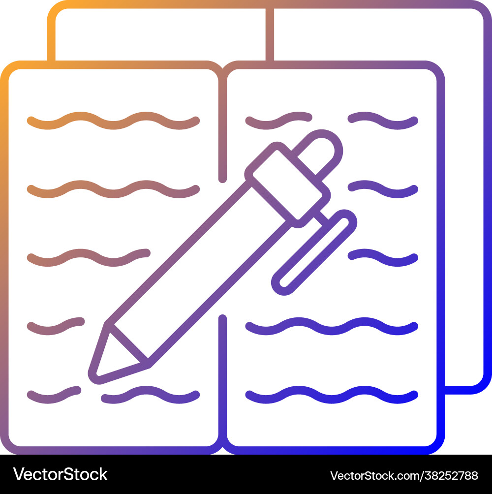 Homework gradient linear icon Homework gradient linear icon vector image