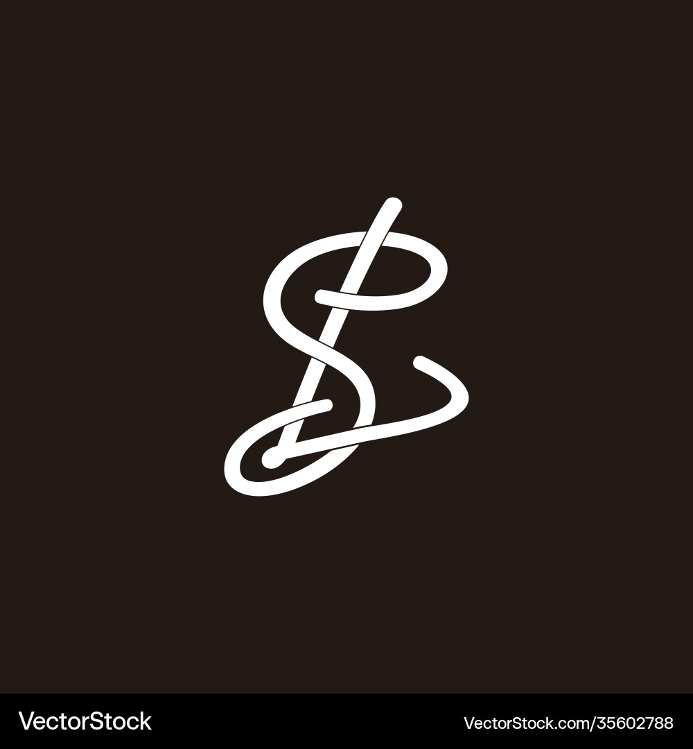 Letter sl linked curves overlapping ribbon design Letter sl linked curves overlapping ribbon design Vector Image