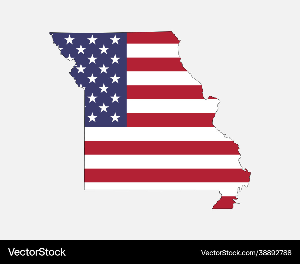 Missouri map on american flag Missouri map on american flag vector image