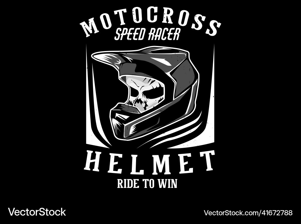 Motocross Skull Helmet Silhouette Vector Image