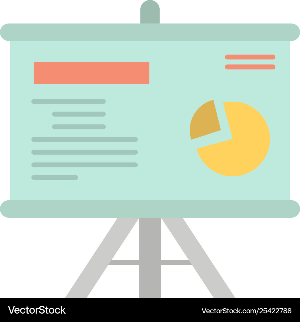 Presentation board projector graph flat color Presentation board projector graph flat color vector image