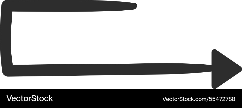 Rectangular arrow pointing right features thick Vector Image