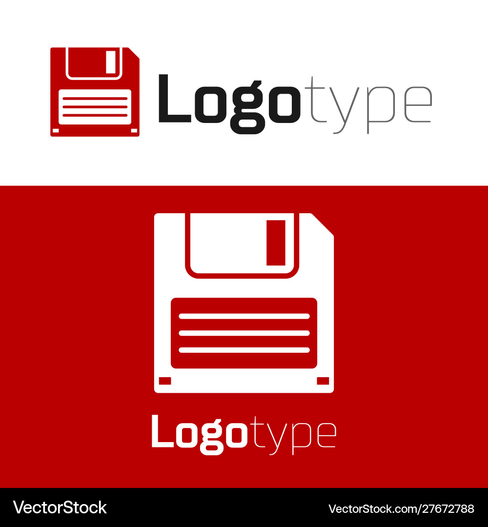 Red floppy disk for computer data storage icon Red floppy disk for computer data storage icon vector image
