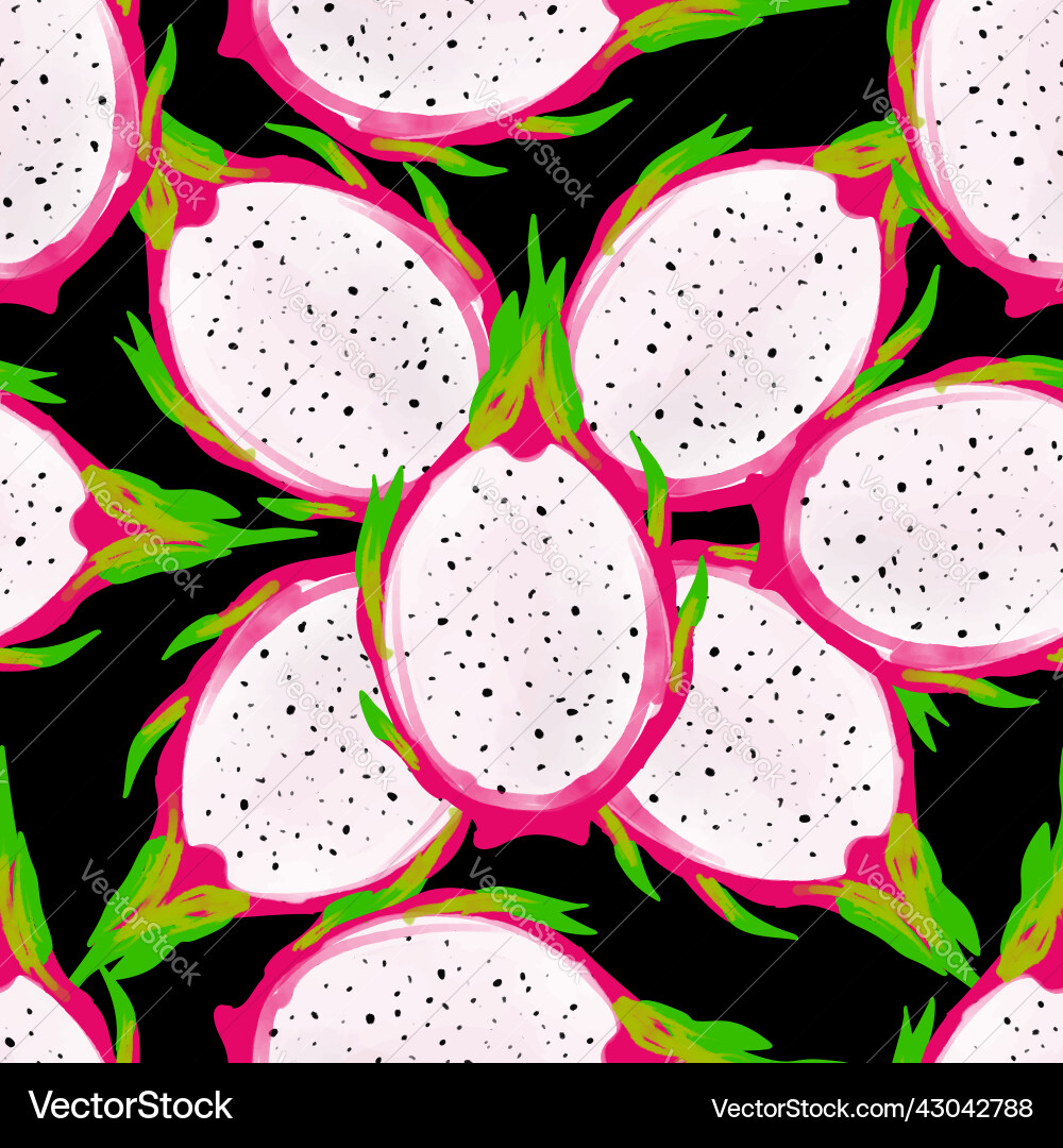 Seamless pattern with i of a pitahaya Seamless pattern with i of a pitahaya vector image