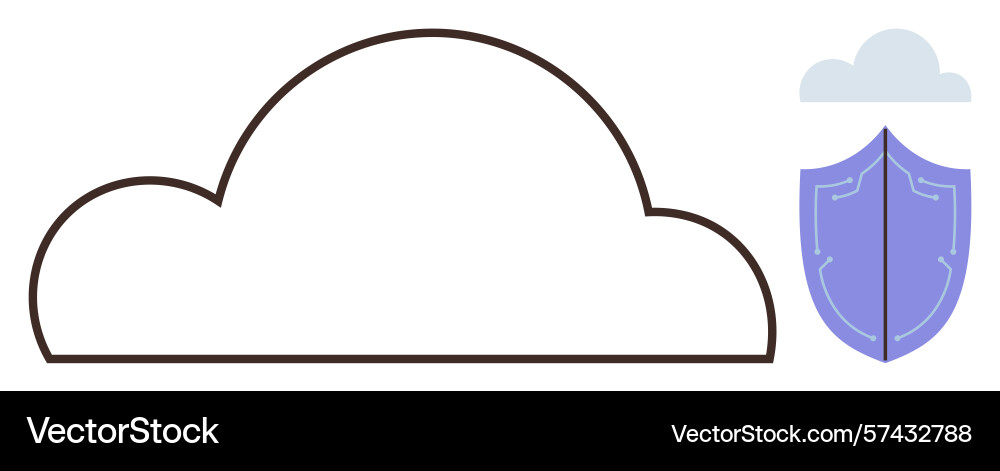 Secure cloud storage concept with protective Secure cloud storage concept with protective vector image