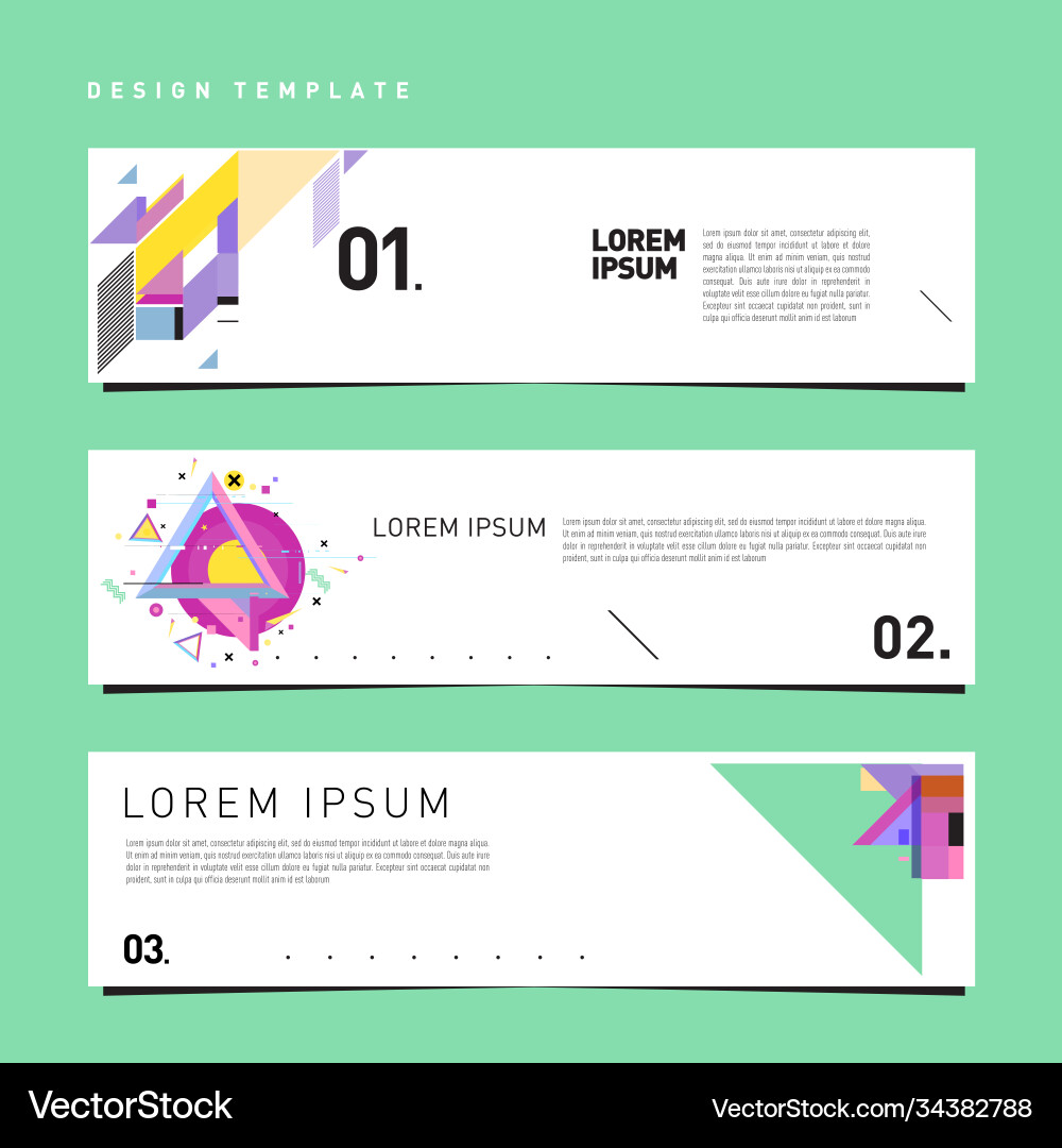 Set abstract banner web design template retro Set abstract banner web design template retro Vector Image