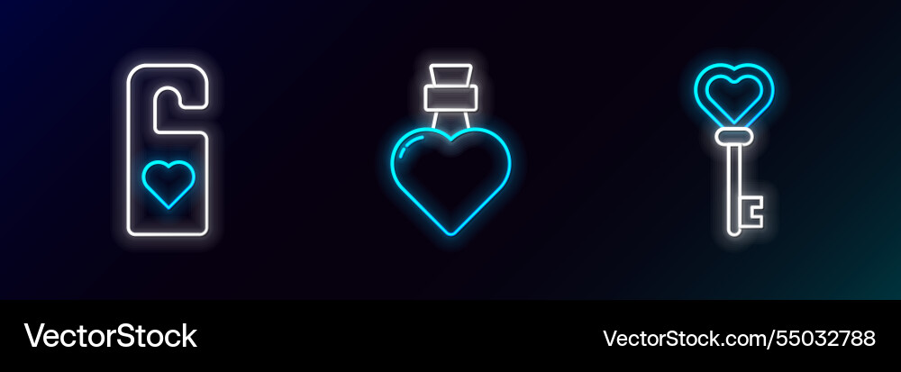 Set line key in heart shape please do not disturb Set line key in heart shape please do not disturb vector image