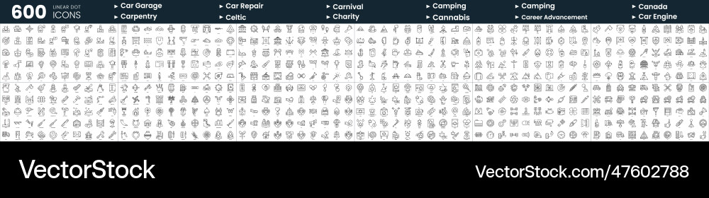 Set of 600 thin line icons in this bundle include Set of 600 thin line icons in this bundle include vector image