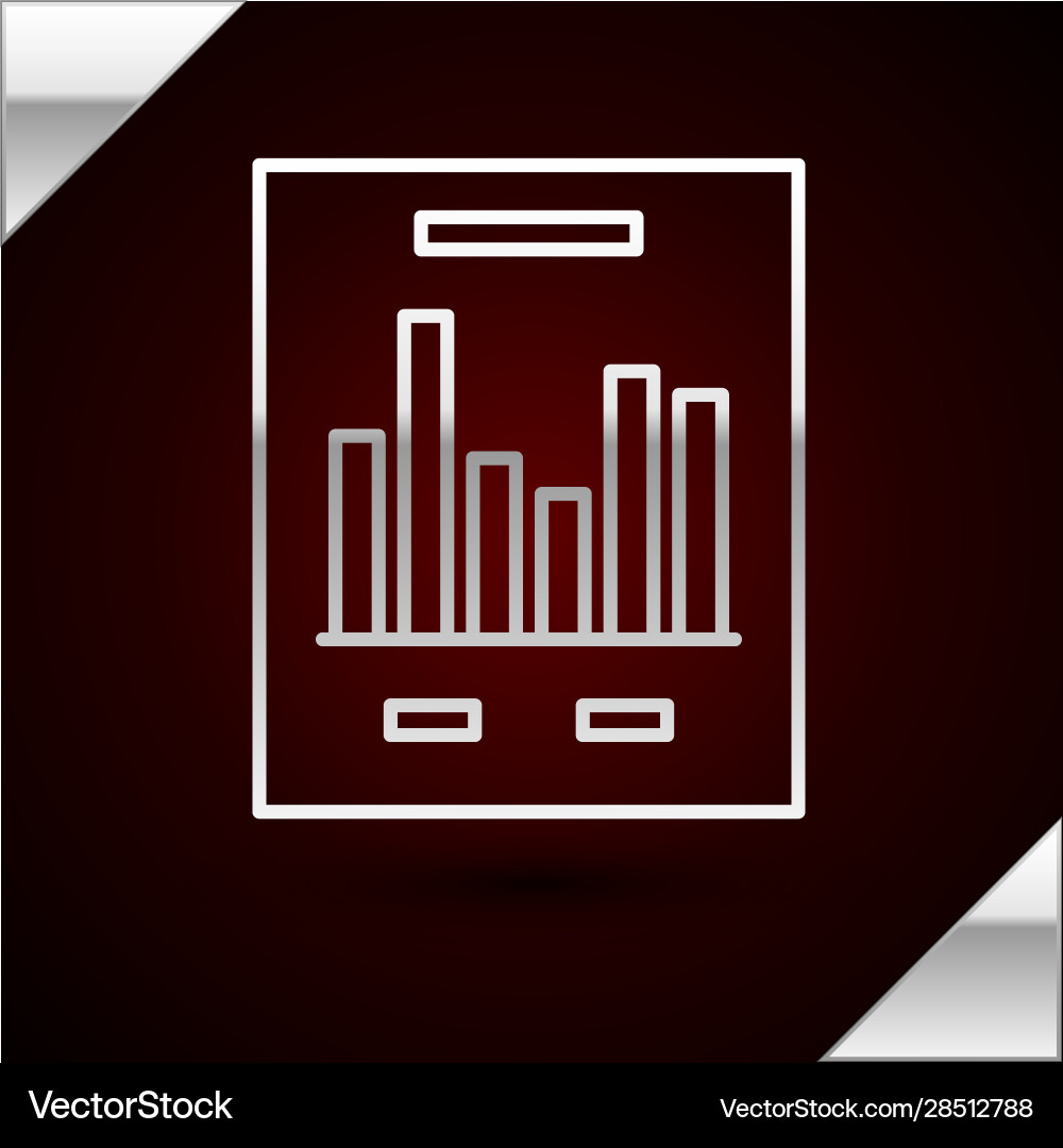 Silver line document with graph chart icon Silver line document with graph chart icon vector image