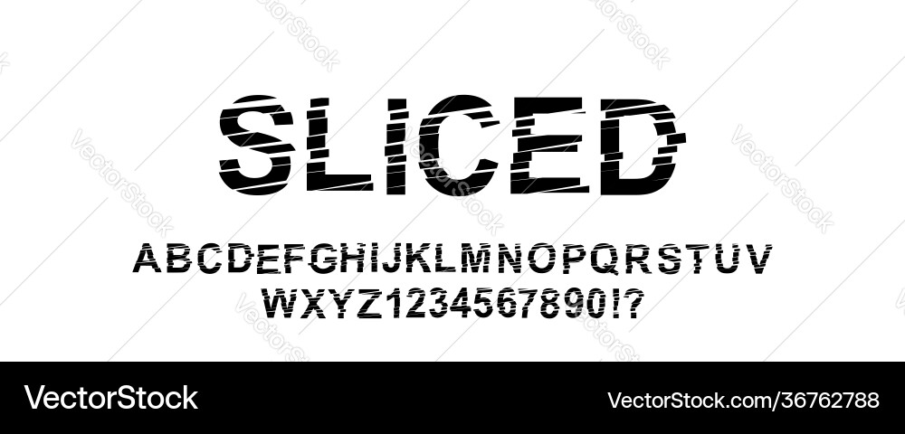 Sliced Letter Set - Cut & Broken vector image