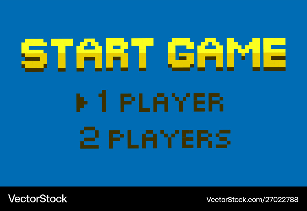 Start game one or two players option pixel design Start game one or two players option pixel design vector image