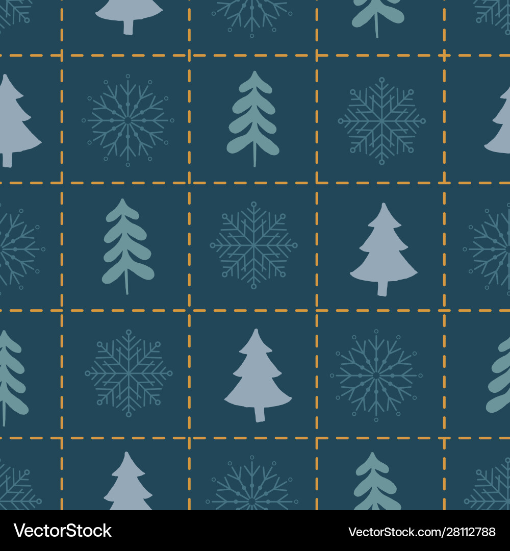 Xmas seamless pattern with spruce tree on square Xmas seamless pattern with spruce tree on square vector image