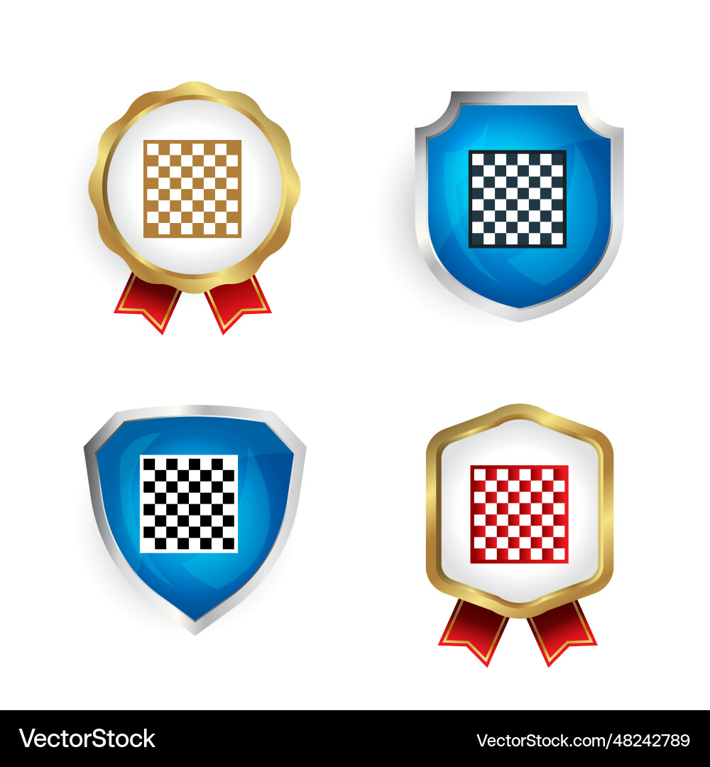 Abstract empty chess badge and label collection Vector Image