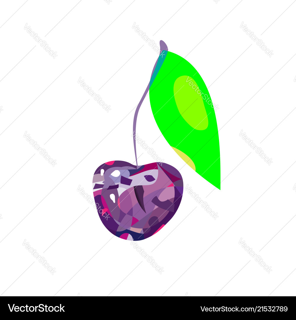 Abstract pseudo polygon style cherry Vector Image