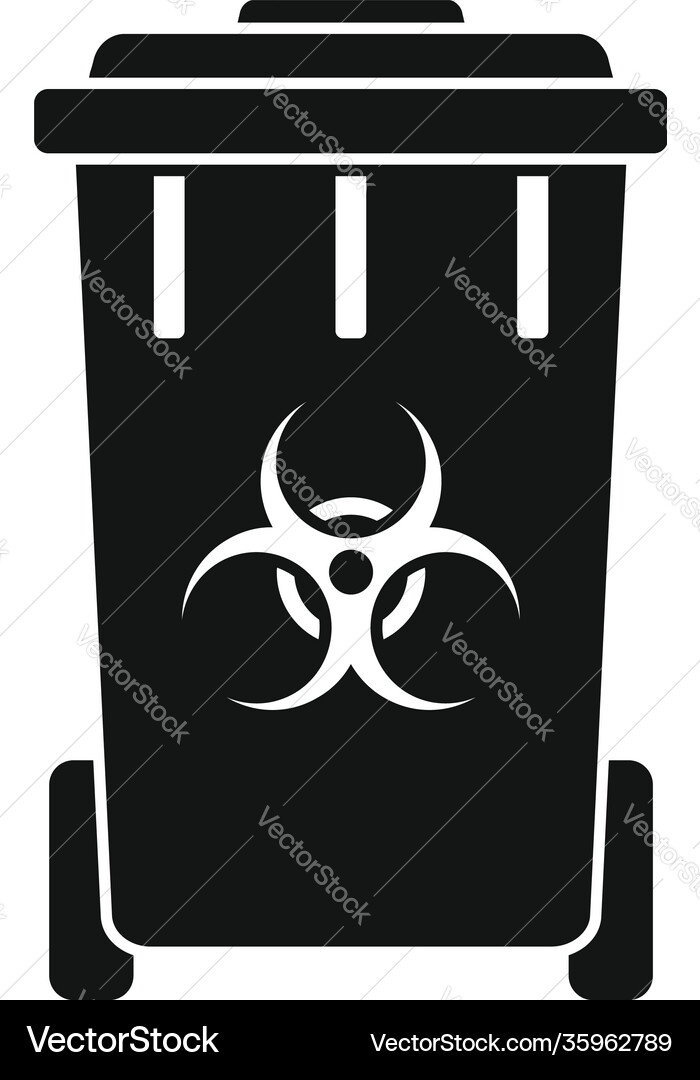 Biohazard garbage cart icon simple style Biohazard garbage cart icon simple style Vector Image