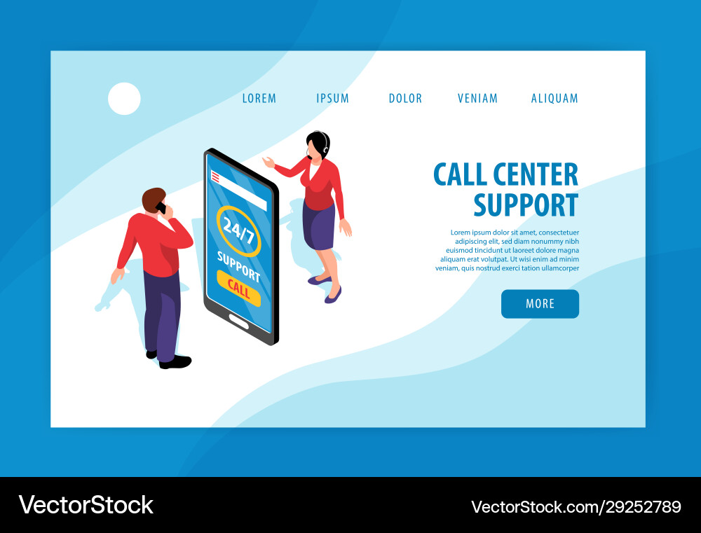 Call center concept banner Vector Image