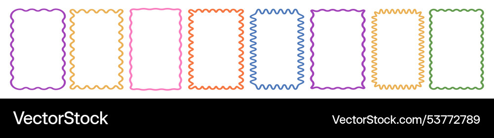 Cloudy wave curve edge frame set Cloudy wave curve edge frame set vector image